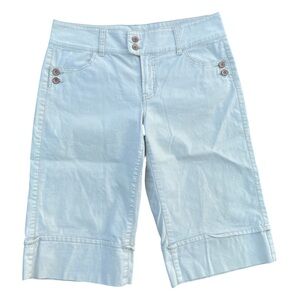 Faded Glory Y2K wide legged cream tan colored Bermuda capris size 14